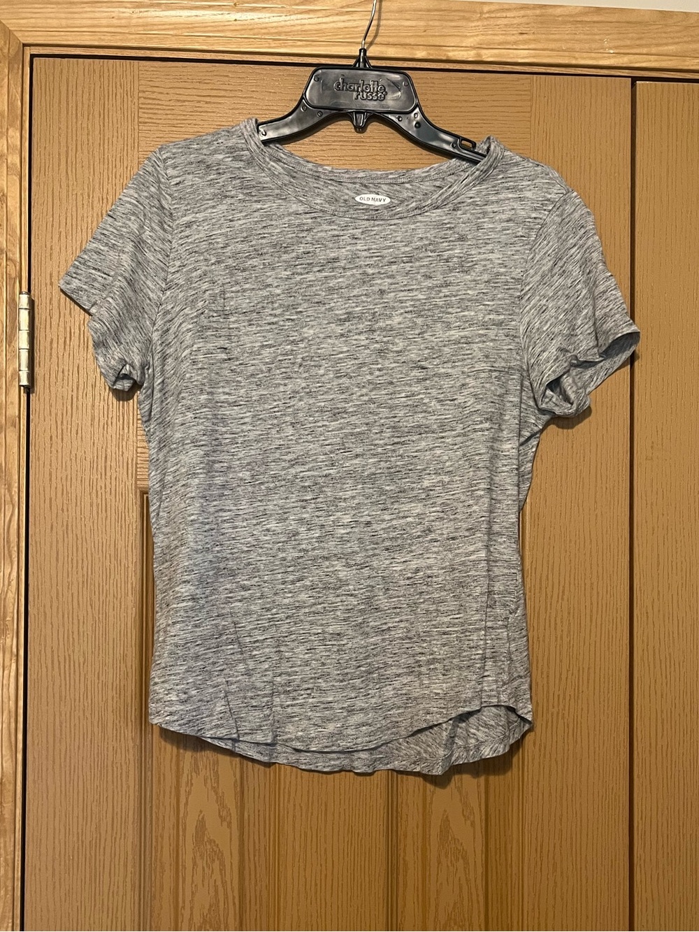 Old Navy Gray Heather Short Sleeve Crew Tee